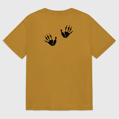 Мужская футболка оверсайз Удивлённый опоссум / Горчичный – фото 2