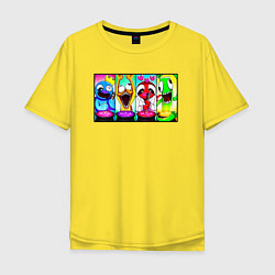 Мужская футболка оверсайз Радужные друзья персонажи