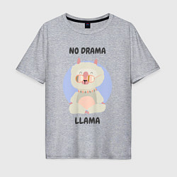 Футболка оверсайз мужская No drama llama, цвет: меланж