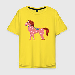 Футболка оверсайз мужская Красочная лошадка, цвет: желтый