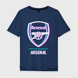 Мужская футболка оверсайз Arsenal FC в стиле glitch