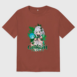 Футболка оверсайз мужская Нахида Малая властительница Кусанали, цвет: кирпичный