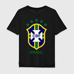 Футболка оверсайз мужская Brasil CBF, цвет: черный