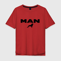 Футболка оверсайз мужская MAN лев, цвет: красный