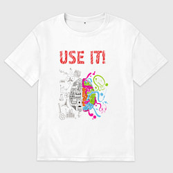Мужская футболка оверсайз Используй мозг! Думай головой!