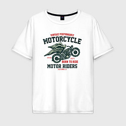Мужская футболка оверсайз Ретро мотоцикл с крыльями