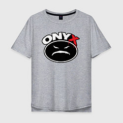Футболка оверсайз мужская Onyx - black logo, цвет: меланж