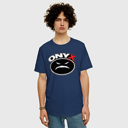 Футболка оверсайз мужская Onyx - black logo, цвет: тёмно-синий — фото 2