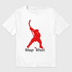 Мужская футболка оверсайз Щелчок выстрел - хоккеист
