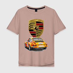 Мужская футболка оверсайз Porsche - Motorsport - racing team