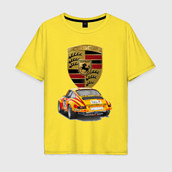 Мужская футболка оверсайз Porsche - Motorsport - racing team