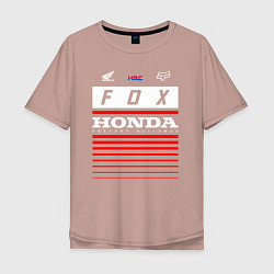 Футболка оверсайз мужская Honda racing, цвет: пыльно-розовый