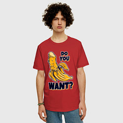 Футболка оверсайз мужская Sexy банан, цвет: красный — фото 2
