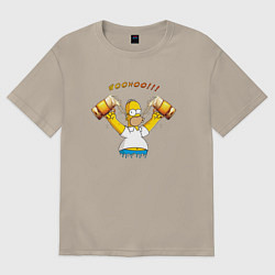 Футболка оверсайз мужская Homer & Beer, цвет: миндальный