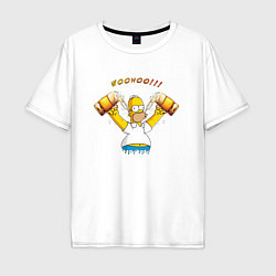 Футболка оверсайз мужская Homer & Beer, цвет: белый