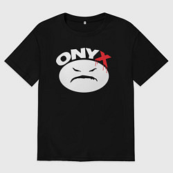 Футболка оверсайз мужская Onyx logo white, цвет: черный