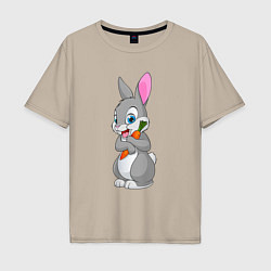 Мужская футболка оверсайз Кролик с морковкой