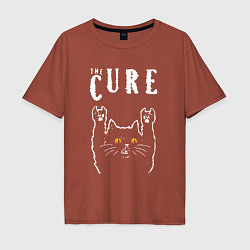 Футболка оверсайз мужская The Cure rock cat, цвет: кирпичный