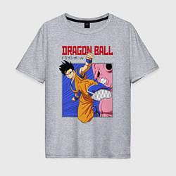 Футболка оверсайз мужская Dragon Ball - Сон Гоку - Удар, цвет: меланж