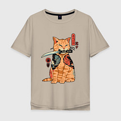 Мужская футболка оверсайз Японский Кот Якудза