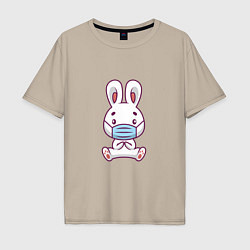Мужская футболка оверсайз Кролик в маске