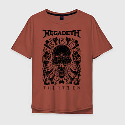 Футболка оверсайз мужская Megadeth Thirteen, цвет: кирпичный