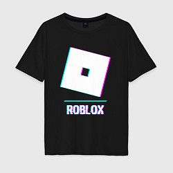 Мужская футболка оверсайз Roblox в стиле glitch и баги графики