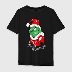 Мужская футболка оверсайз Merry Christmas, Santa Claus Grinch