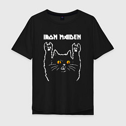 Мужская футболка оверсайз Iron Maiden rock cat