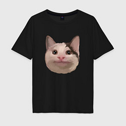 Мужская футболка оверсайз Polite cat meme