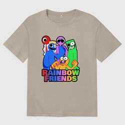 Футболка оверсайз мужская Радужные друзья персонажи игры, цвет: миндальный