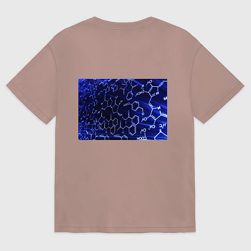 Мужская футболка оверсайз Графическая химия / Пыльно-розовый – фото 2