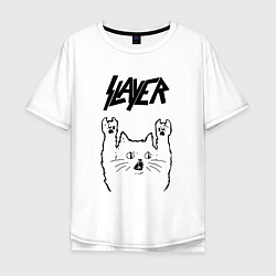 Мужская футболка оверсайз Slayer - rock cat