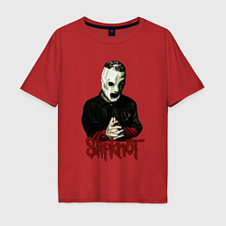 Футболка оверсайз мужская Slipknot mask, цвет: красный