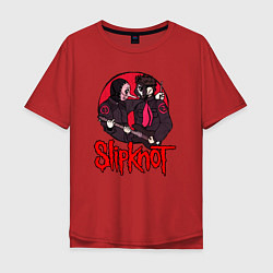 Футболка оверсайз мужская Slipknot rock, цвет: красный