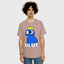 Футболка оверсайз мужская Радужные друзья Синий следит, цвет: пыльно-розовый — фото 2