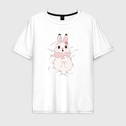 Мужская футболка оверсайз Cute white rabbit