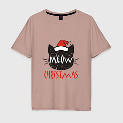 Мужская футболка оверсайз Meow - Christmas