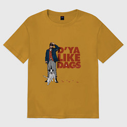 Футболка оверсайз мужская Snatch: D'ya Like Dags, цвет: горчичный