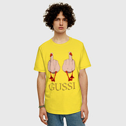 Футболка оверсайз мужская Два весёлых гуся - GUSSI - Fashion 2055, цвет: желтый — фото 2