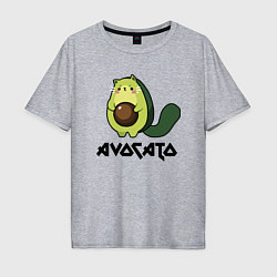 Футболка оверсайз мужская Avocado - AvoCATo - Joke, цвет: меланж