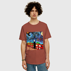 Футболка оверсайз мужская Безликий Гог, цвет: кирпичный — фото 2