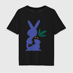 Мужская футболка оверсайз Синий кролик