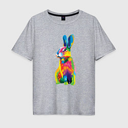 Мужская футболка оверсайз Кролик в стиле поп-арт