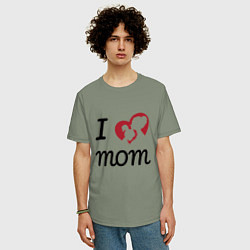 Футболка оверсайз мужская Mom - Love You, цвет: авокадо — фото 2