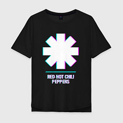 Мужская футболка оверсайз Red Hot Chili Peppers glitch rock