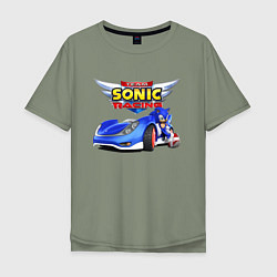 Мужская футболка оверсайз Team Sonic racing - hedgehog