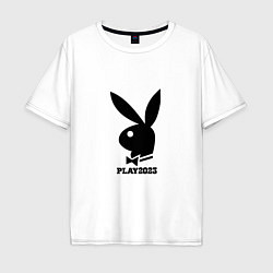 Мужская футболка оверсайз Черный кролик play2023