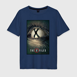 Футболка оверсайз мужская X - Files poster, цвет: тёмно-синий