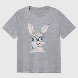 Мужская футболка оверсайз Серый кролик